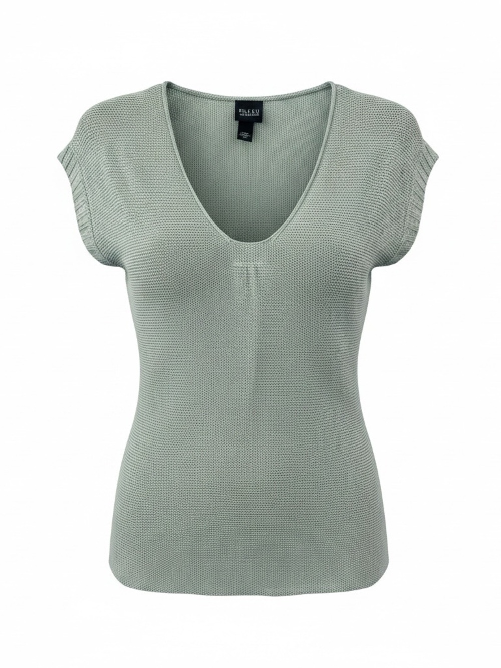 Eileen Fisher XS Sage Green Knit Scoop Neck Tank 100% Hemp Boho Whimsigoth